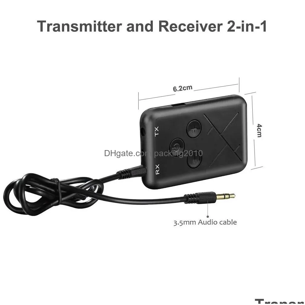 High quality Bluetooth Receiver Transmitter 2 in 1 Stereo APTX Wireless Aux Audio Receiver 3.5mm Jack RCA Car Adapter for TV PC BT 5.0