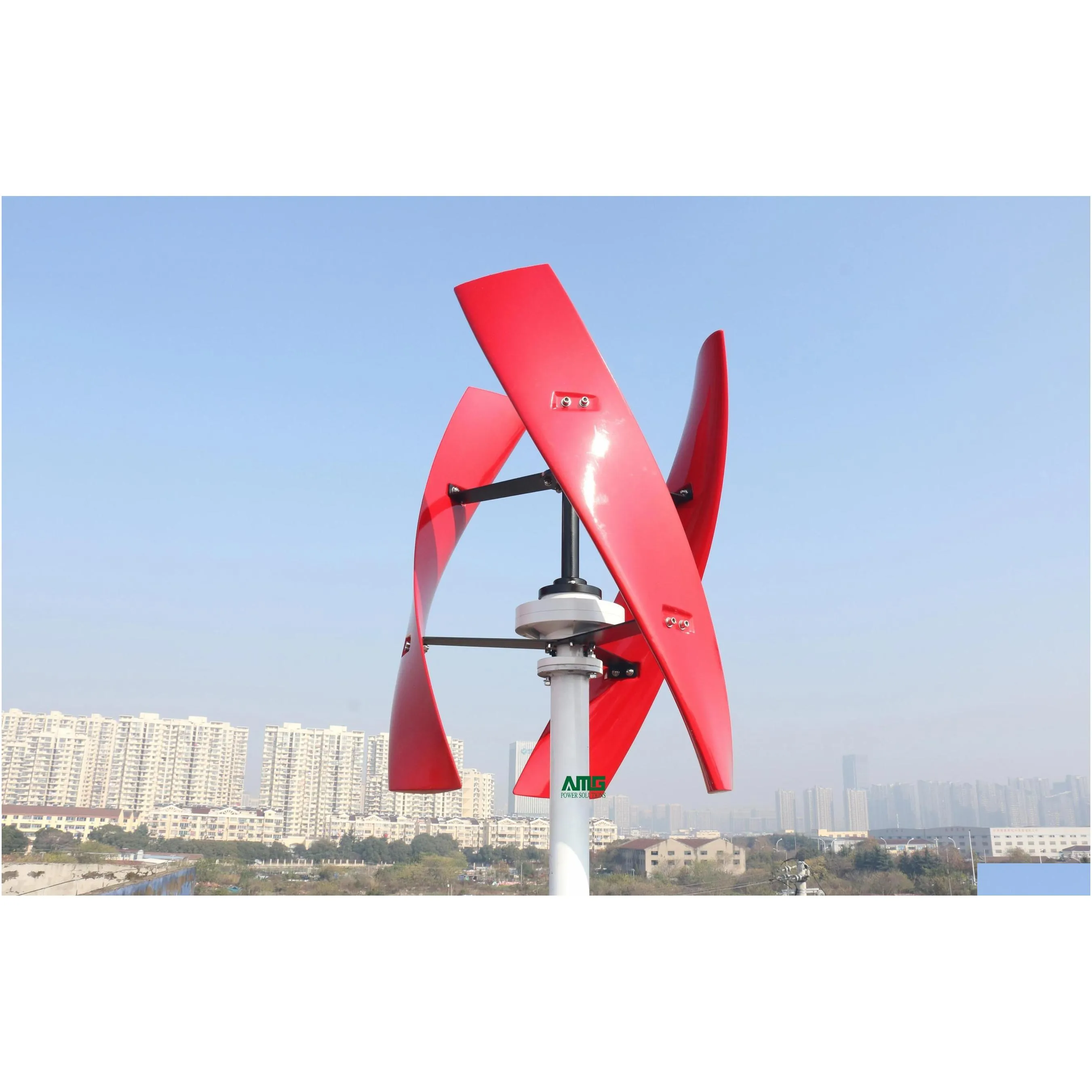 600w 12v spiral wind turbine generator red/white vawt vertical axis residential energy with economical pwm  controller