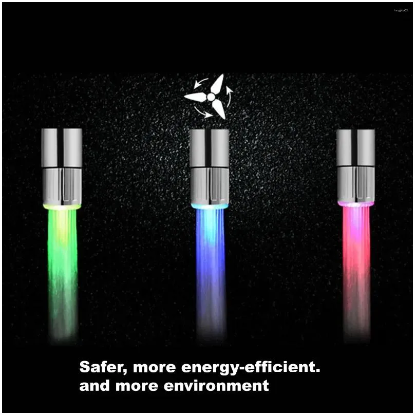 kitchen faucets creative led lighting faucet lights 7color shower mixer bathroom sprayer without external power supply