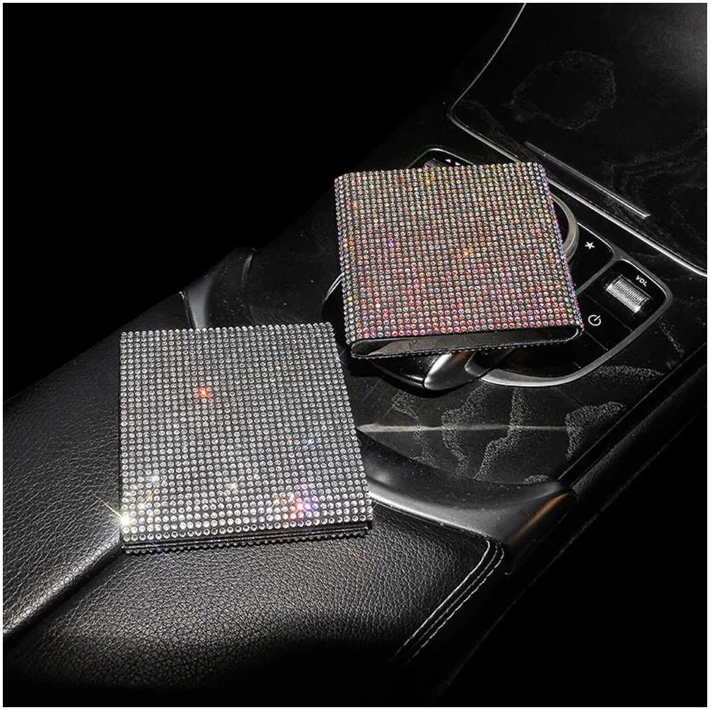 Interior Decorations New 1Pcs Bling Cigars Cigarettes Cases For 20 Sticks Cigarette Tobacco Boxes Tools Car Decor Accessories Drop Del Dhks8