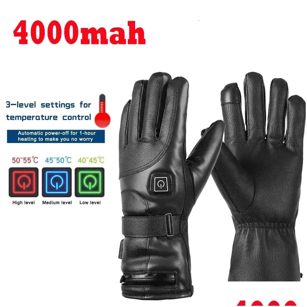 other sporting goods electric heated gloves heat winter sport usb rechargeable battery powered for men skiing motorcycle riding 231114