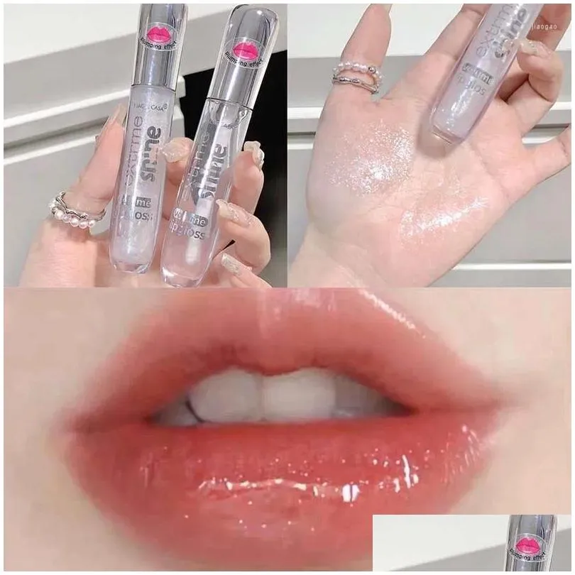 lip gloss 2pcs girls transparent jelly liquid glaze dudu girl shiny lipstick waterproof lasting moisturizing