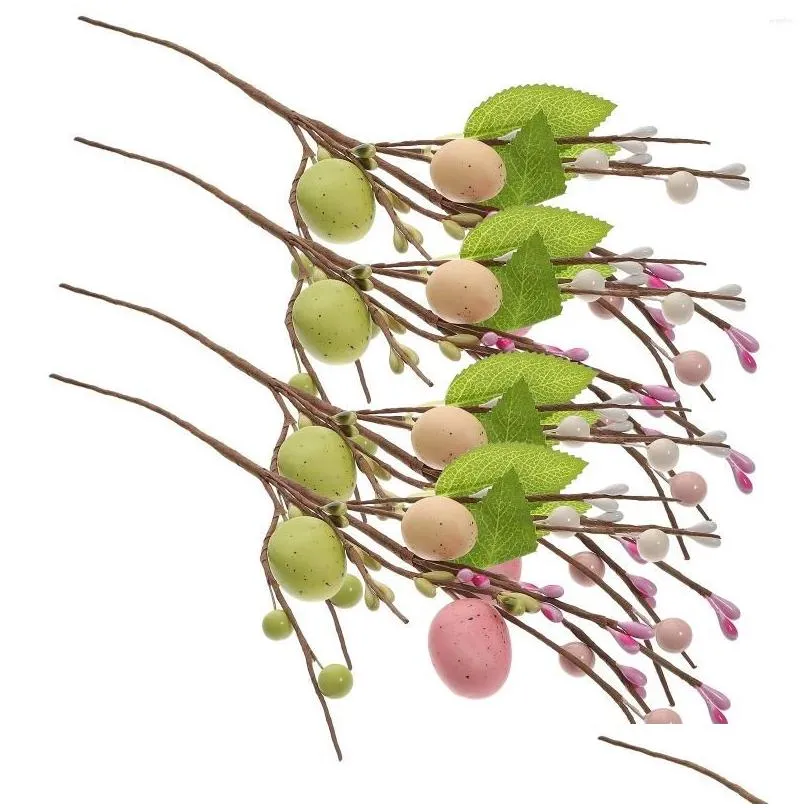 decorative flowers easter egg twig branches vase arrangement artificial simulation berry cuttings indoor home decor