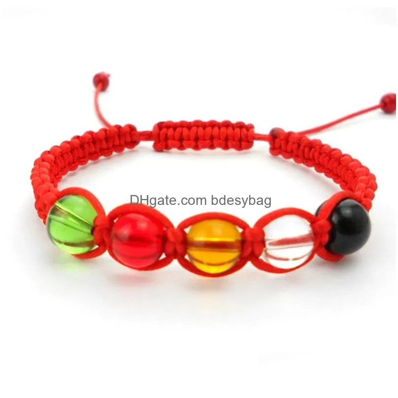 Handmade Woven Braided Rope Glass Beaded Bracelets For Women Men Lover Adjustable Decor Charm Jewelry