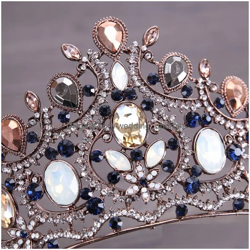 luxury bridal crown sparkle rhinestone crystals roayal wedding crowns crystal headband hair accessories party tiaras baroque chic 292r