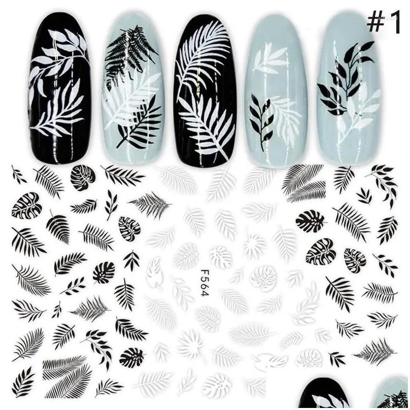 nail stickers spring 3d embossed floral sticker adhesive plants leaves flowers fruit transfer decals art decoration