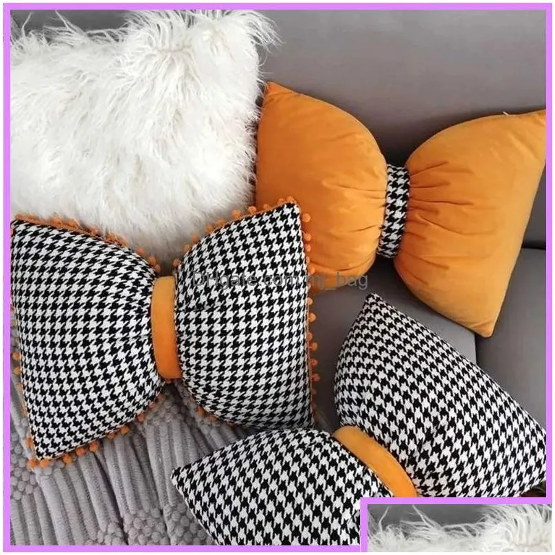 Fashion New Neck Pillow Bow Women Mens Designer Car Cushion Casual Living Room Office Bedroom Pillows High Quality Cushions Nice