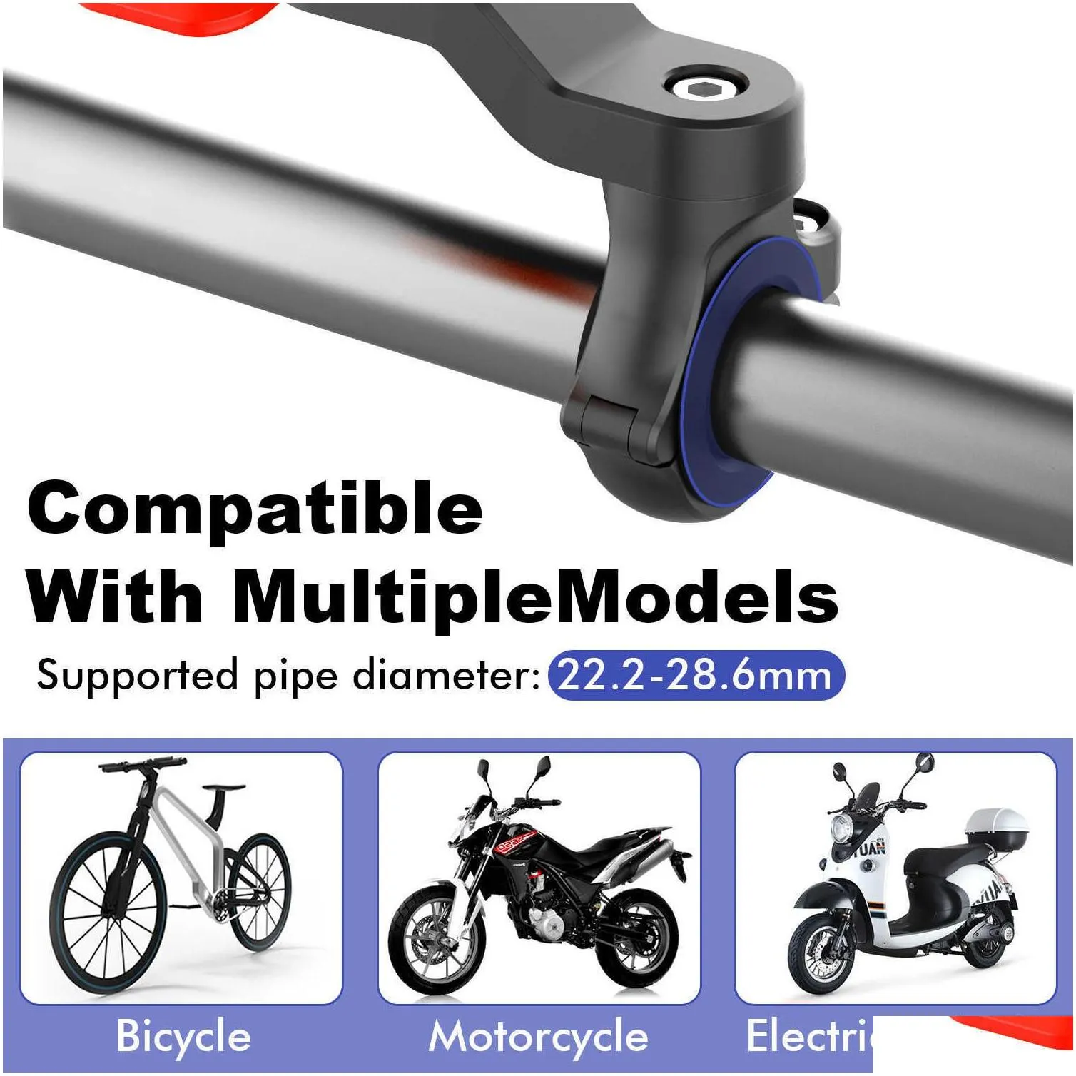 Car Holder Bike Phone Holder Shock-Resistant Motorcycle Mtb Bicycle Scooter Handlebar Security Quick Lock Support Telephone Drop Deliv Dh6Uf