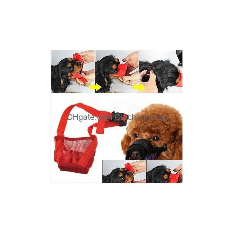 Dog Training & Obedience Wholes S2Xl Dog Muzzle Anti Stop Bite Barking Chewing Mesh Mask Training Small Large Mask2741930 Drop Deliver Dhz34