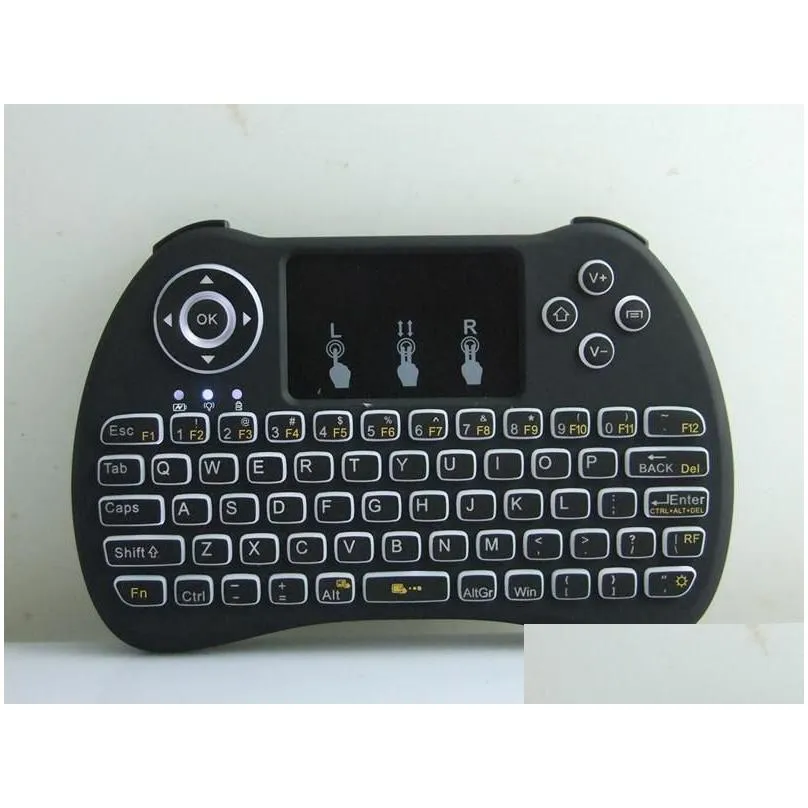 h9 backlight keyboard 2.4ghz wireless keyboard touchpad remore control handheld for smart tv box laptop