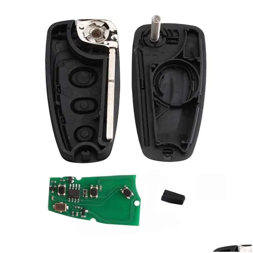 3buttons id63 chip 433315mhz folding keyless entry fob for ford focus fiesta complete remote key control ask signal48987448110071