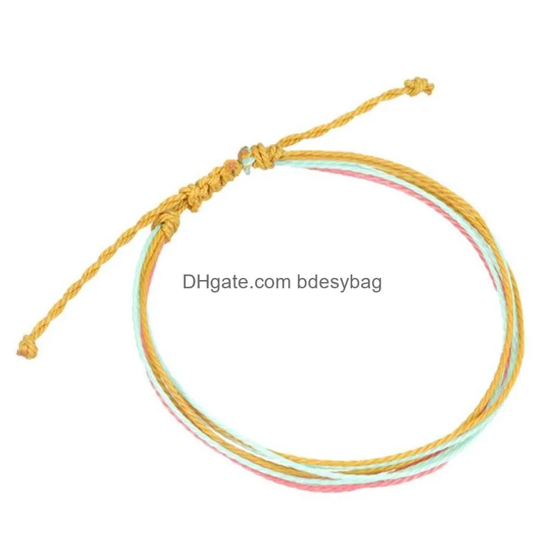 Handmade Woven Braided Rope Waterproof Anklets For Women Lady Girl Colorful Summer Beach Fashion Jewelry