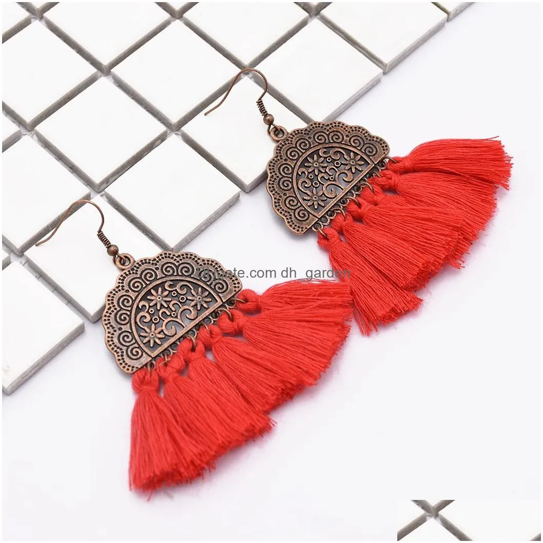 New style fashionable retro tassel earrings European and American fashion accessories with street patting earring pendant Women Jewelry