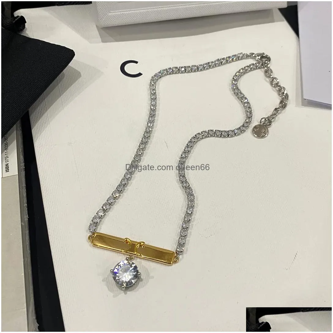 Bracelet & Necklace Designer Jewelry Sets Bracelets Necklace For Women Copy Luxury Style Sier 18K Gold Plating Retro Fashionable Wedd Dhrma