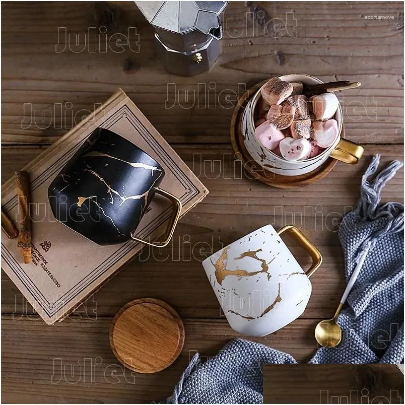 mugs european style mug household water cup office latte coffee cups design retro classic tableware ceramic with lid