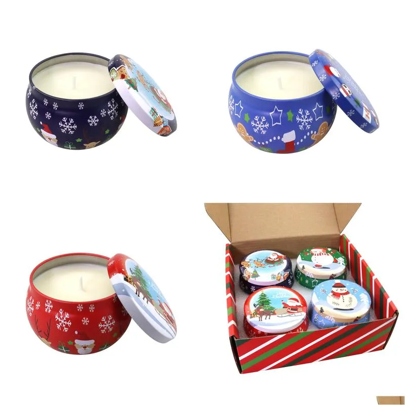 christmas spot  oil soybean oil tin fragrance candles cross border coconut wax scented candles