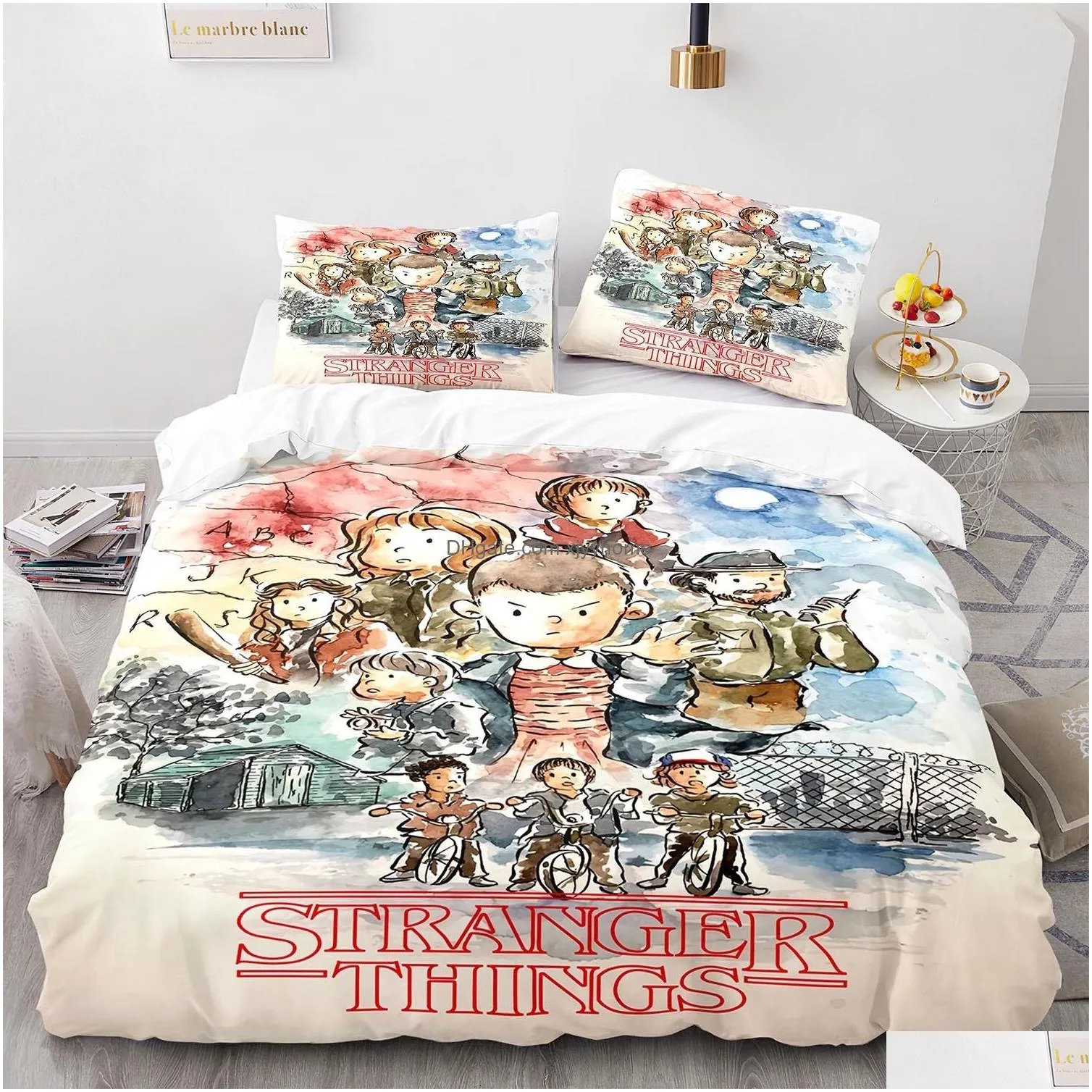 Bedding Sets Stranger Things Set Single Twin Fl Queen King Size Bed Aldt Kid Bedroom 011 230211 Drop Delivery Dhswk