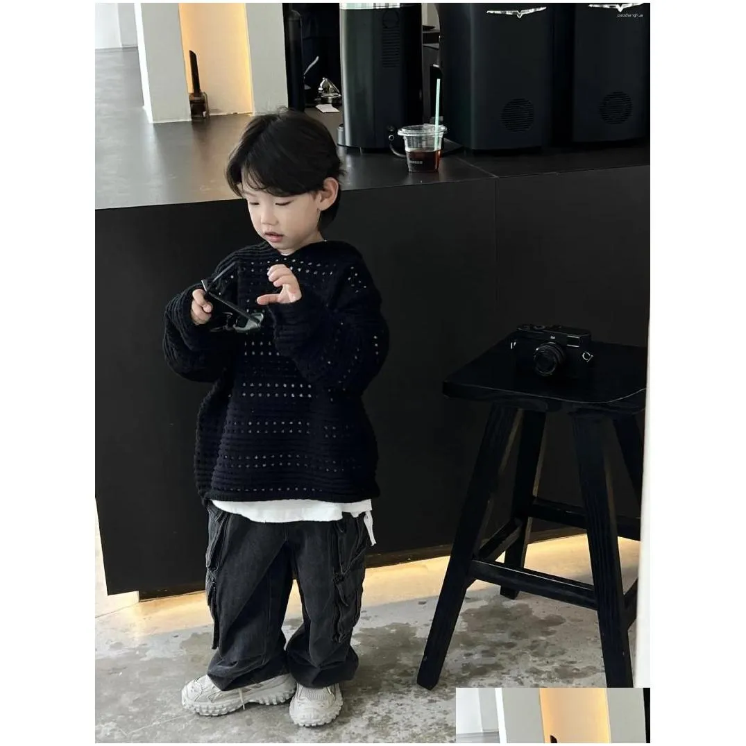 jackets fashion baby and girls boys cotton plain hooded hollow sweater coat kids hoodie jacket child outfit pullover jumper tops