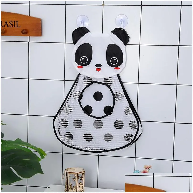 cute baby bath toys organizer mesh net toy storage bags strong suction cups bathroom baskets baby bath essentials shower holder