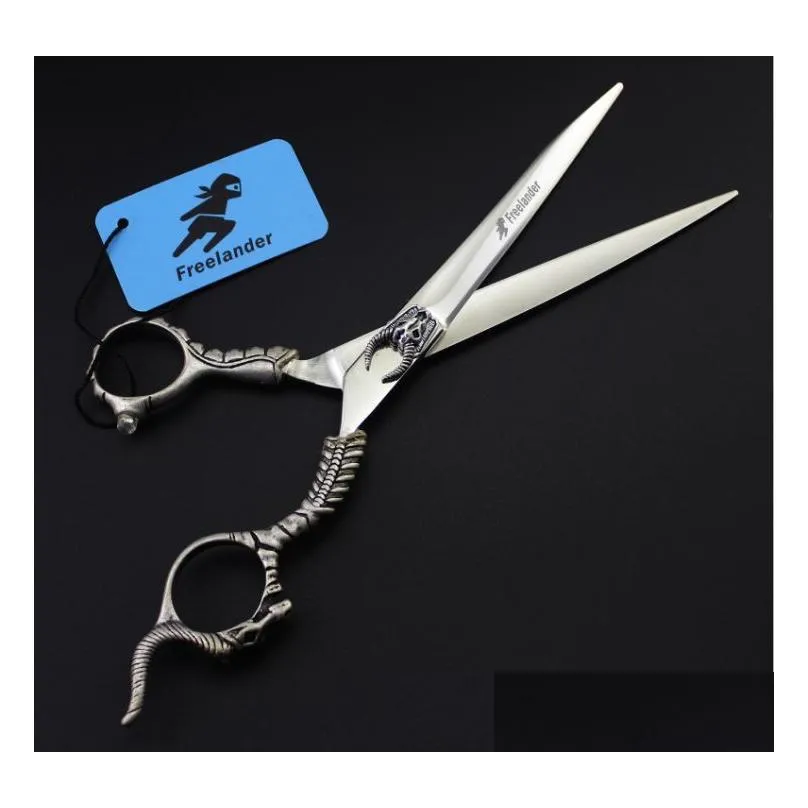 with leather case freelander 7.0 inch 440c 62hrc tb-71 cutting scissors with sheep head on scissors handle