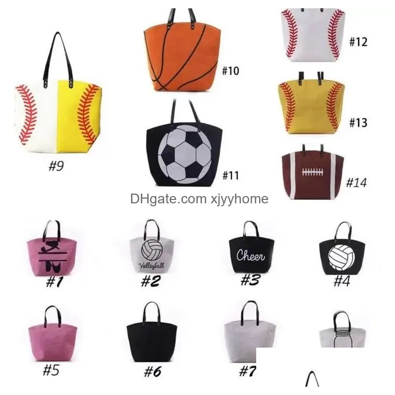 Arts And Crafts Canvas Bag Baseball Tote Sports Bags Casual Softball Football Soccer Basketball Cotton Bag5393204 Drop Delivery Dhjr7