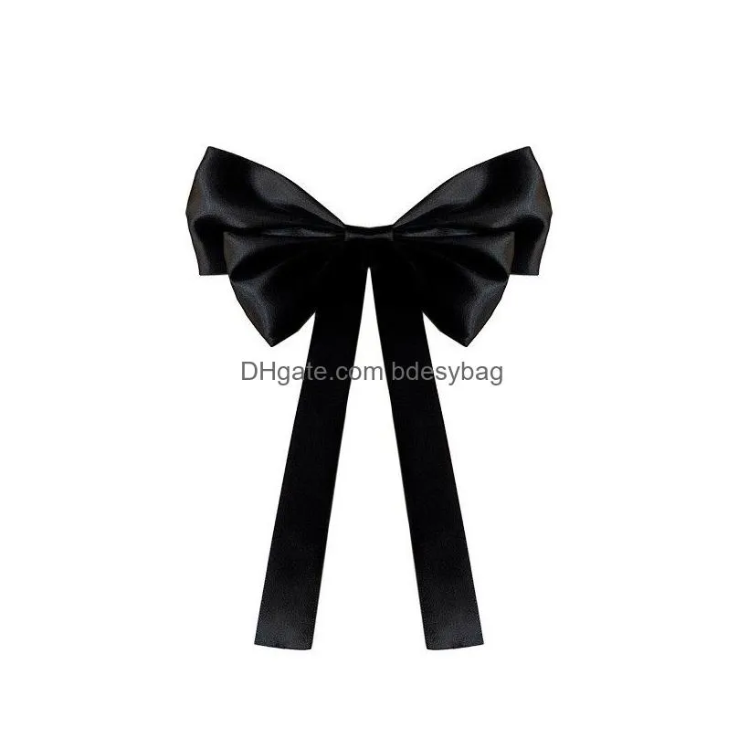 Solid Color Large Bowknots Hair Clips For Women Girl Dress Suit School Shirts Decor Barrettes Fashion Accessories Headwear