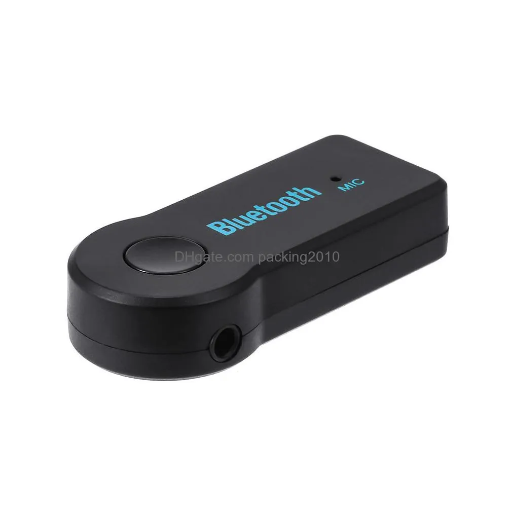 Factory 300pcs 3.5mm Streaming Bluetooth Audio Music Receiver Car Kit Stereo BT 3.0 Portable Adapter Auto AUX A2DP for Handsfree Phone