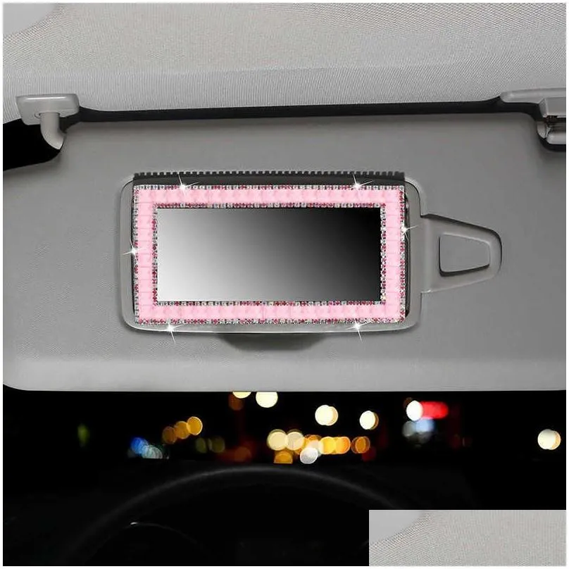 Interior Decorations New 2022 Car Charms For Rear View Mirror Vanity Makeup Mode Sun Visor Bling Accessories Drop Delivery Automobiles Dhcek