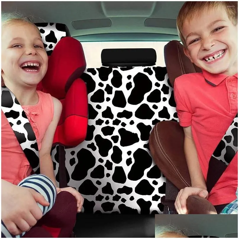 car seat covers 10pcs cow print cover kit steering wheel belt pads floor mats coasters armrest pad