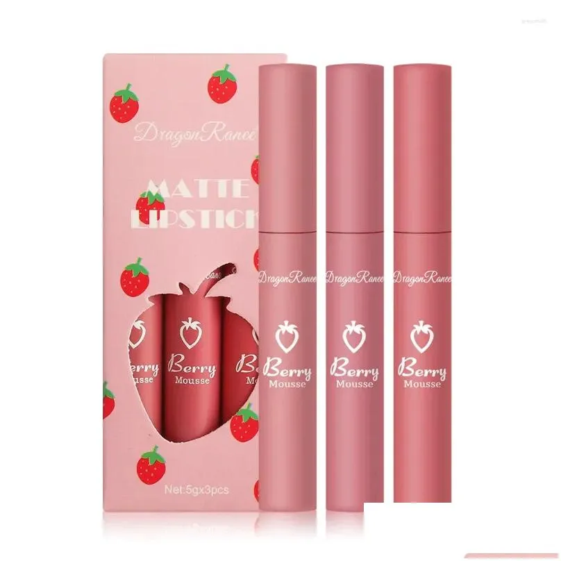 lip gloss 3 colors makeup lipstick cosmetics set tint waterproof maquillaje matte long lasting make up pomade kits