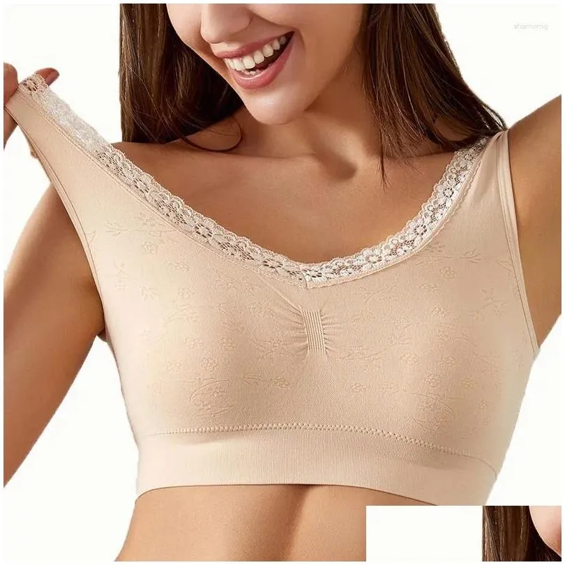 yoga outfit women`s seamless bra beautify back brassiere underwear chest sleep sports vest big size top fitness clothes