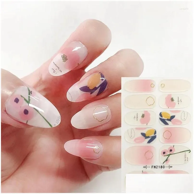 nail stickers 1sheet 3d strawberry sticker full cover slider spring summer decals creative diy decoration beauty manicure for women