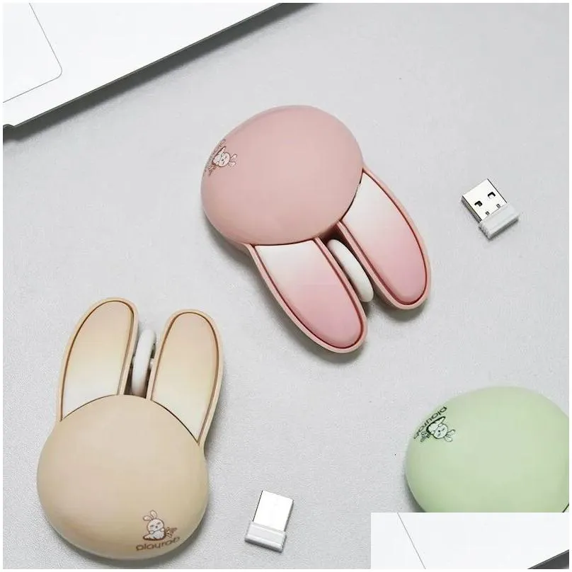mice mofiiwireless silent mouse cute rabbit design 2 4 ghz with usb mini receiver optical for laptop pc computer notebook 231117