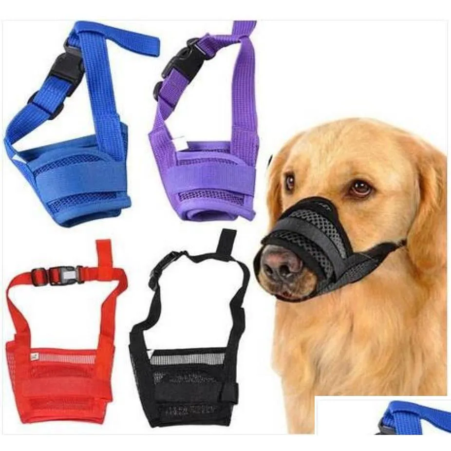 Dog Training & Obedience Wholes S2Xl Dog Muzzle Anti Stop Bite Barking Chewing Mesh Mask Training Small Large Mask2741930 Drop Deliver Dhz34