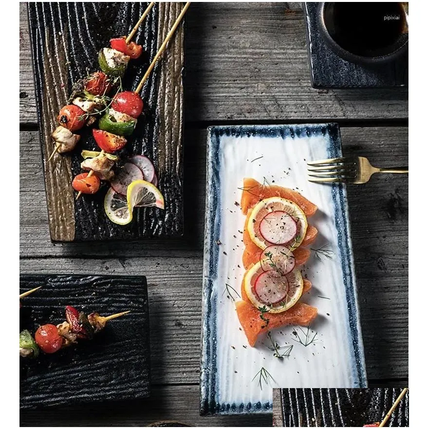 plates 14 inch tableware dishes japanese sushi sashimi plate ceramic creative retro irregular shaped special restaurant