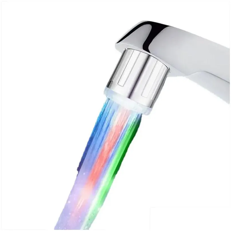 kitchen faucets creative led lighting faucet lights 7color shower mixer bathroom sprayer without external power supply