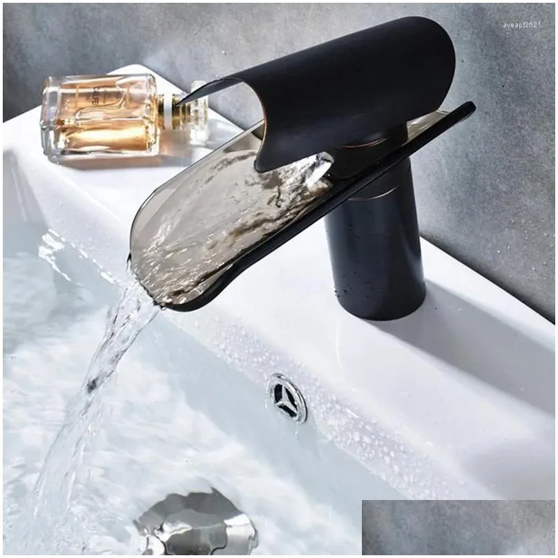 bathroom sink faucets basin faucet glass torneira orb chrome nickel waterfall tap single handle cold banheiro