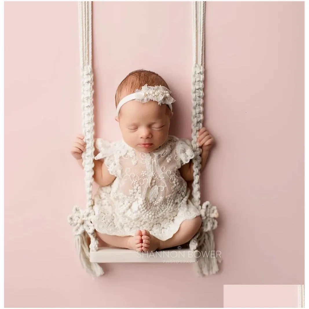 keepsakes born pography accessories wooden swing baby pography prop board born accessories souvenir colorful flower decoration 231017