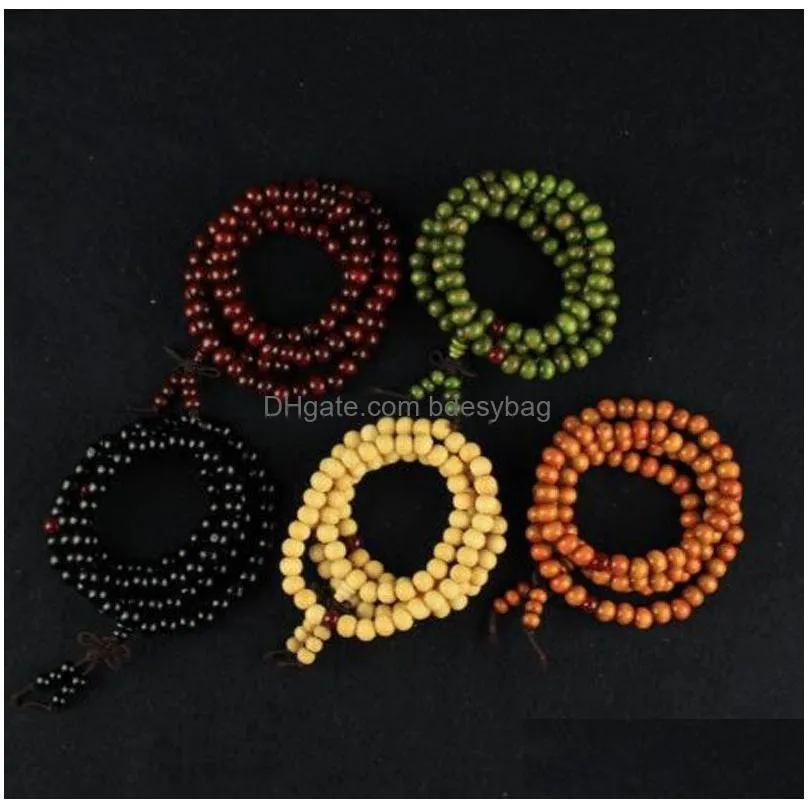 108pcs 8mm Handmade Multilayer Wooden Beaded Strands Charm Bracelets Party Club Decor Jewelry For Men Women