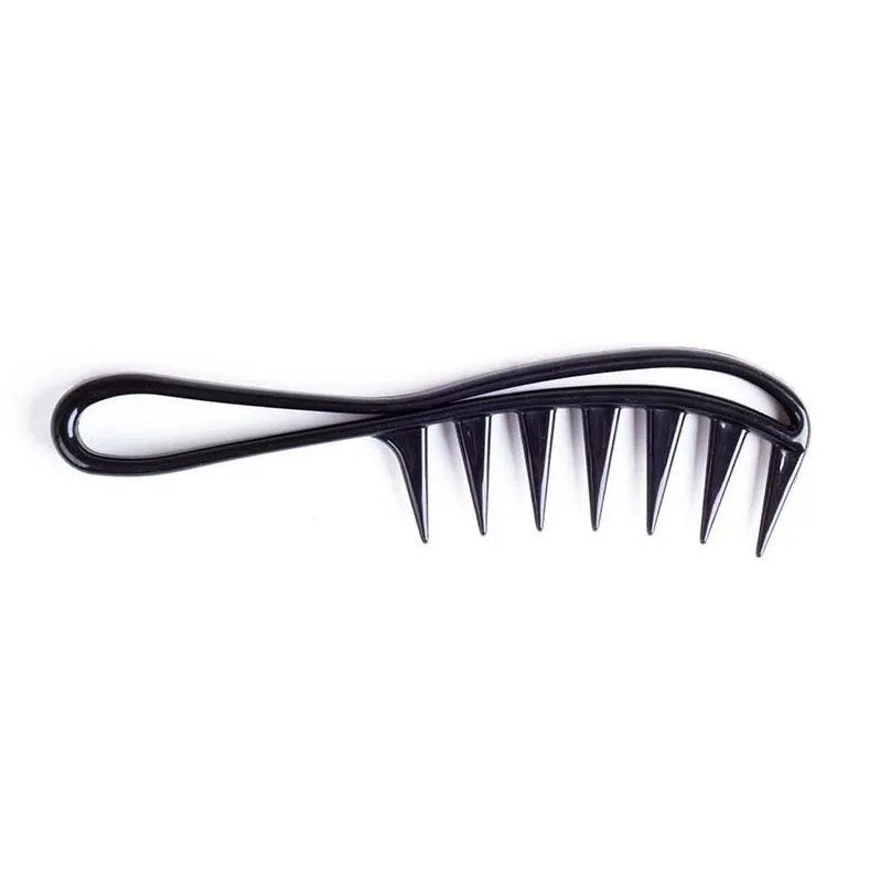 big tooth comb men`s plastic big back hair comb three-dimensional handle curve salon comb