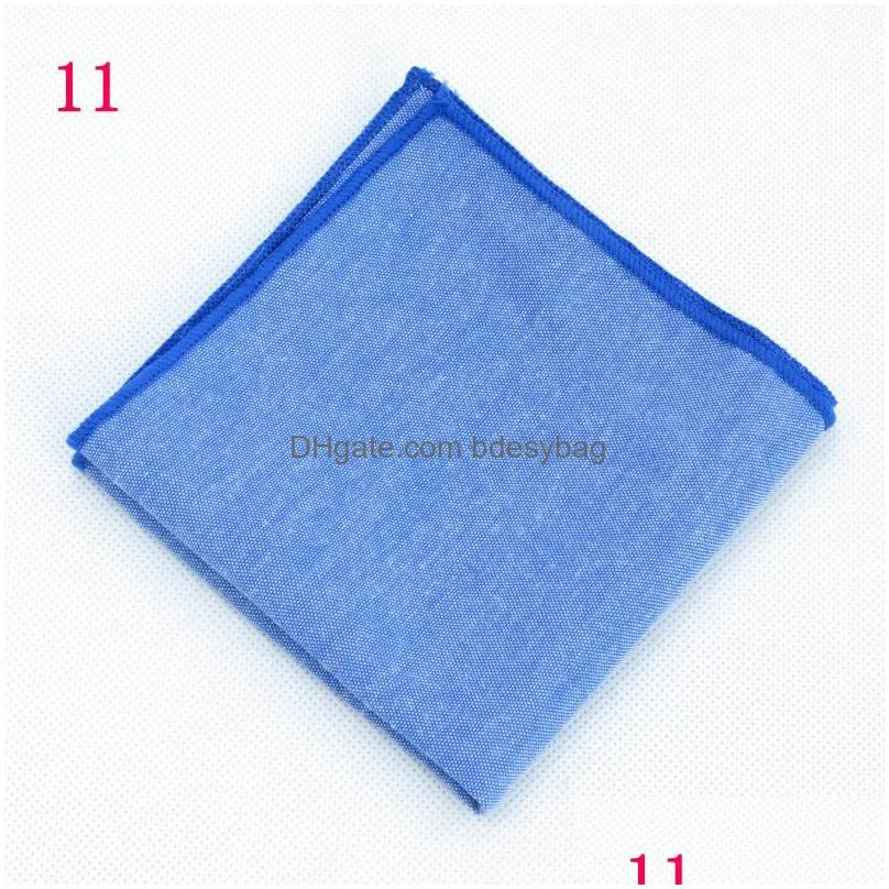 Handkerchiefs 22X22Cm Square Solid Color Cloth Pocket Handkerchiefs For Men Women Wedding Business Office Suit Decor Fashion Accessor Dhd7H