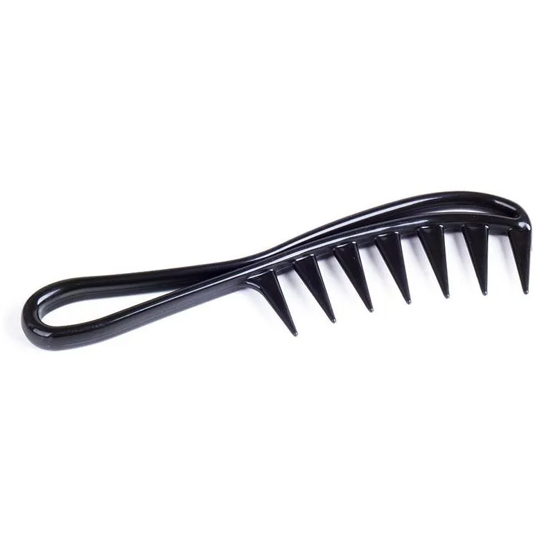 big tooth comb men`s plastic big back hair comb three-dimensional handle curve salon comb