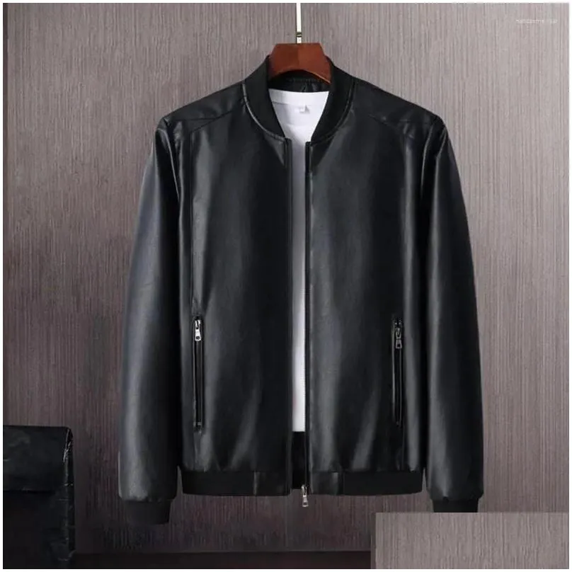 Men`S Jackets Mens Jackets Men Faux Leather Jacket Long-Sleeved Windproof Vintage Smooth Winter Stand Collar Drop Delivery Apparel Men Dhfuw