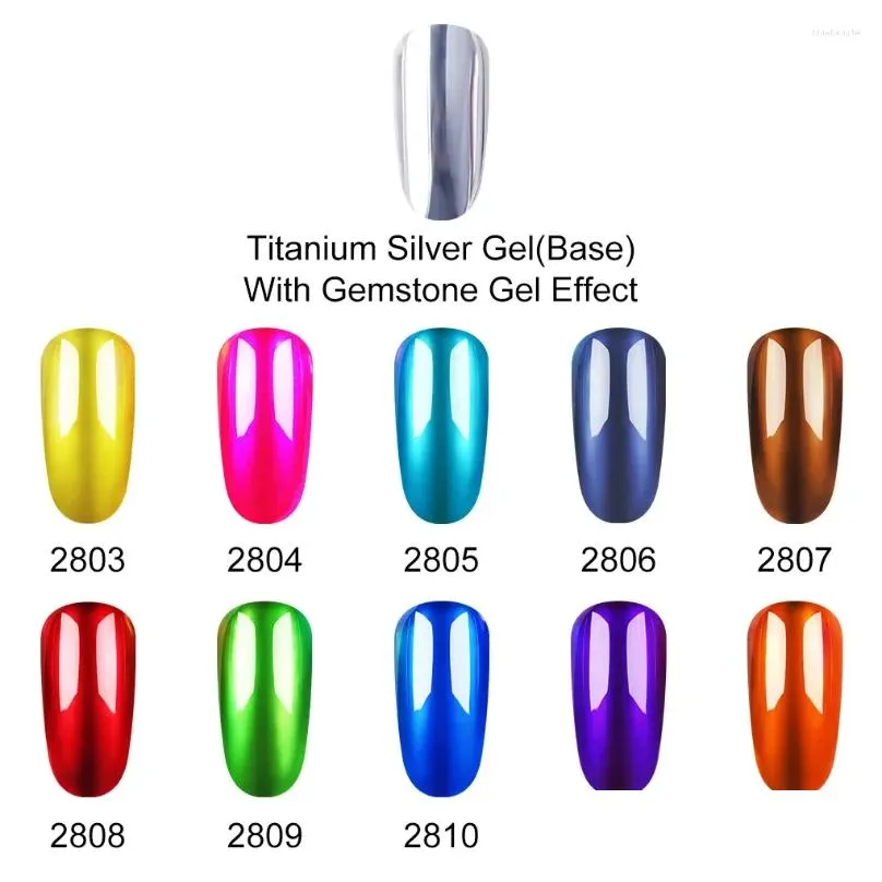 nail gel fairyglo 8ml mirror titanium polish uv varnish use with gemstone glass soak off semi permanent art