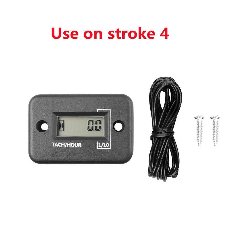 Car Other Auto Electronics New Lcd Engine Counter Gauge Tach Hour Meter For All 2 Or 4 Stroke Gasoline Waterproof Motorcycle Suv Boat Dhshk
