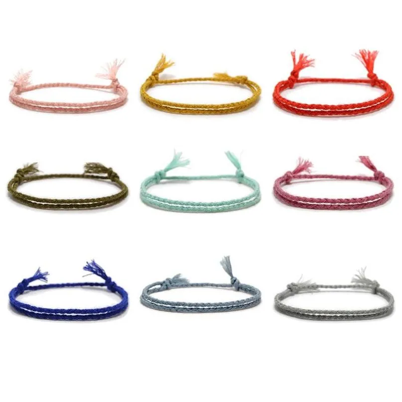 Colorful Handmade Woven Braided Cotton Rope Friendship Charm Bracelets For Women Men Lover Decor Jewelry