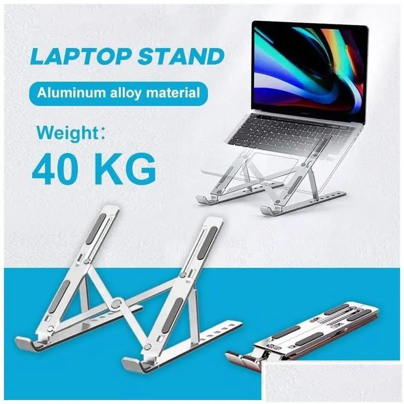 other computer accessories aluminum laptop stand for desk with anti slip pads adjustable 6 angles riser foldable notebook holder compa