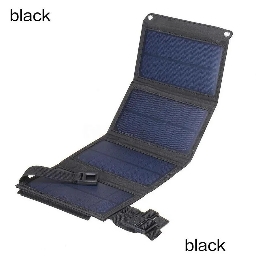 portable outdoor solar panel foldable dc 5v 20w waterproof usb battery portable power changer bank for tourist cells phone van rv trip camping hiking