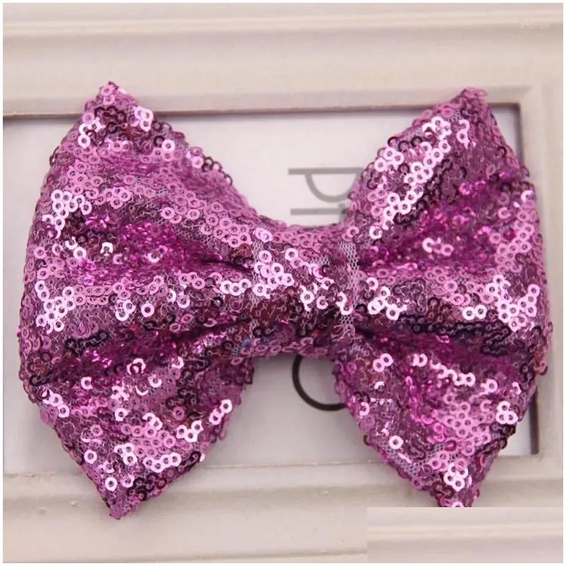 hair accessories diy big sequins bows on alligator clip children bling bow clips baby hairclip girl 400pcs/lot