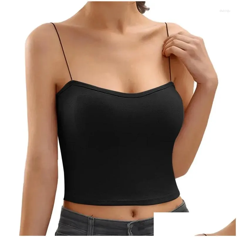 camisoles & tanks summer sexy short vest women`s chest pad anti-light bottoming solid color versatile top sport underwear strapless